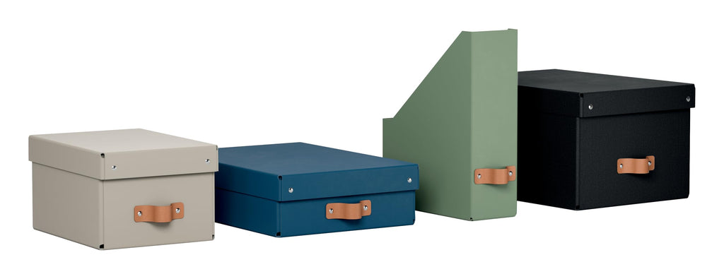 Leitz Puro Aufbewahrungsbox mit Deckel, Medium, 2er-Set, Box 17 L, stapelbar, Organizer-Box für Regale und Schränke, FSC-Karton, für Büro und Home Office, 26 x 35 x 20 cm, Schwarz, 61490095