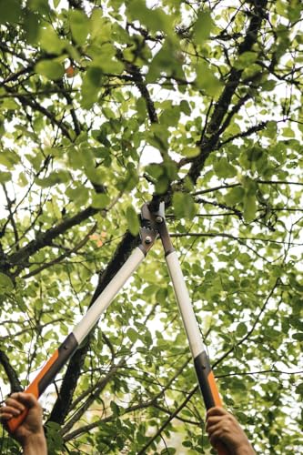 Fiskars PowerGear X Bypass-Getriebeastschere für frisches Holz, Antihaftbeschichtet, Gehärteter Präzisionsstahl, Länge: 80 cm, Schwarz/Orange, LX98-L, 1020188