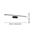 EGLO LED Wandlampe Pandella 1, 1 flammige Wandleuchte, Spiegelleuchte aus Aluminium und Kunststoff, Badezimmer Lampe in Schwarz, Weiß, Feuchtraumleuchte, IP 44, neutralweiß, L 60 cm