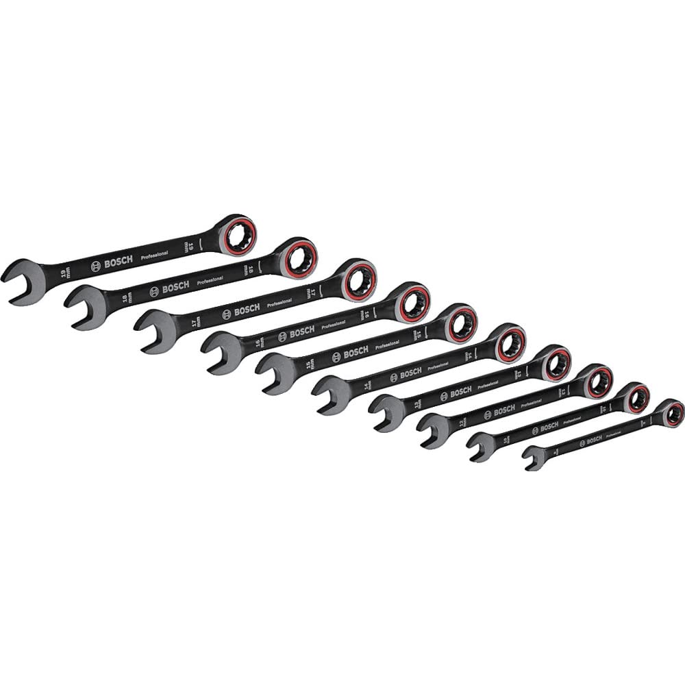 Bosch Professional Schraubenschlüssel Set 10tlg. (8/10/12/13/14/15/16/17/18/19 mm, Tasche) - Amazon Exclusive