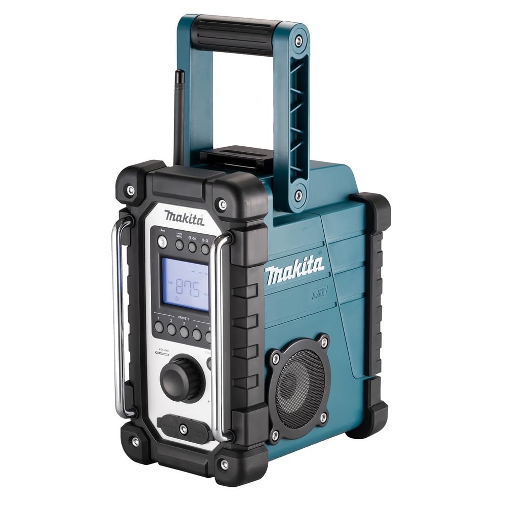 Makita DMR115 Akku-Baustellenradio (ohne Akku, ohne Ladegerät), Türkis, Schwarz, Silber