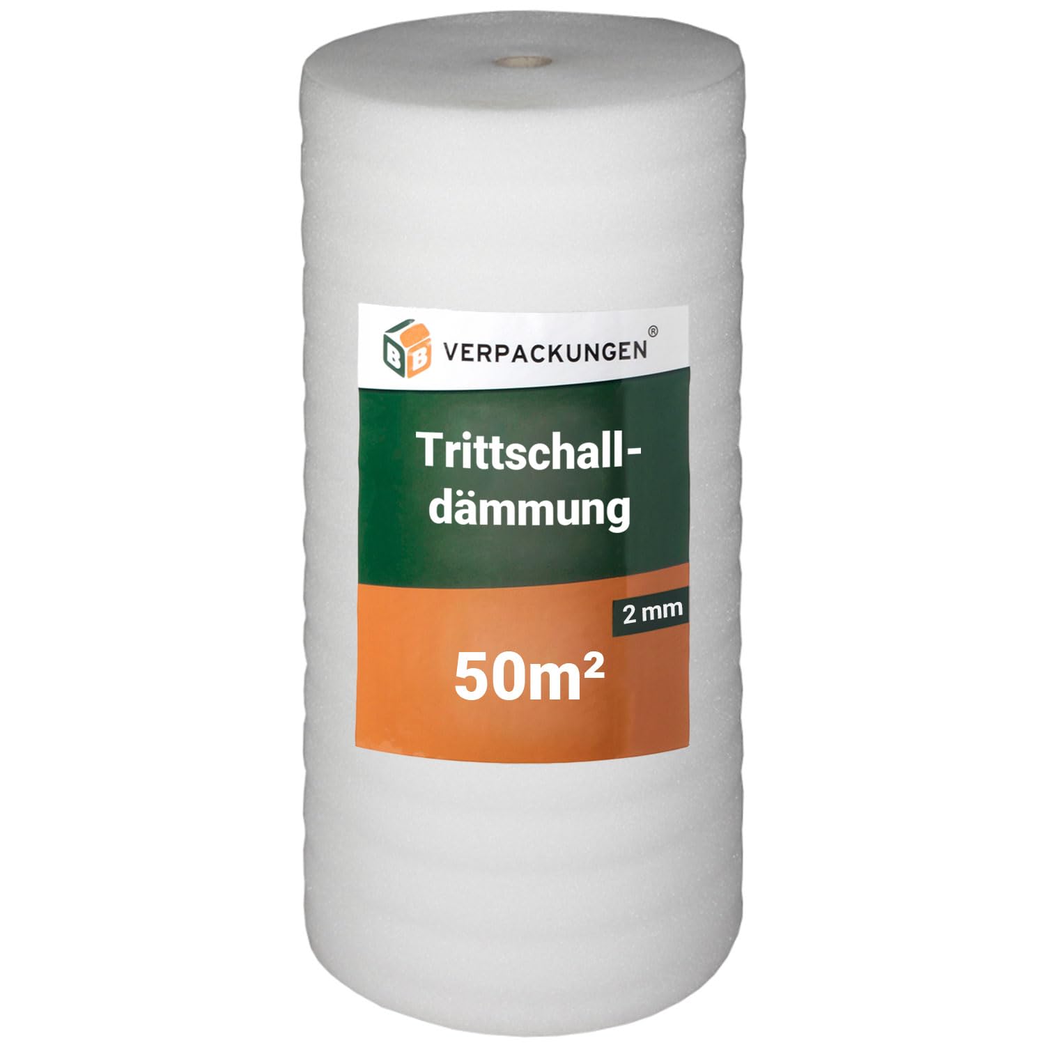 BB-Verpackungen 50 m² Trittschalldämmung (2 mm stark, sehr gute Schall- und Wärmedämmung)