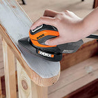 WORX WX648 Schleifer 65W, 230V – Ergonomischer Handschleifer zum Schleifen auch an schwerer zugänglichen Stellen – DUSTSTOP Mikrofilter für sauberes Arbeiten