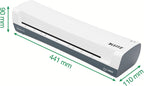 Leitz iLAM Home A3 Laminiergerät, Für 75 bis 125 mic Laminierfolien, 3 Minuten Aufwärmzeit, Inkl. Starterkit mit 5 Folien, Ideal für den Einsatz Zuhause, Home Office & Schule, Weiß, 74320001