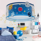 Dalber Deckenlampe kinderzimmer, Deckenleuchte für Kinder Planets Planeten Sonnensystem, 41346N, E27, Blau