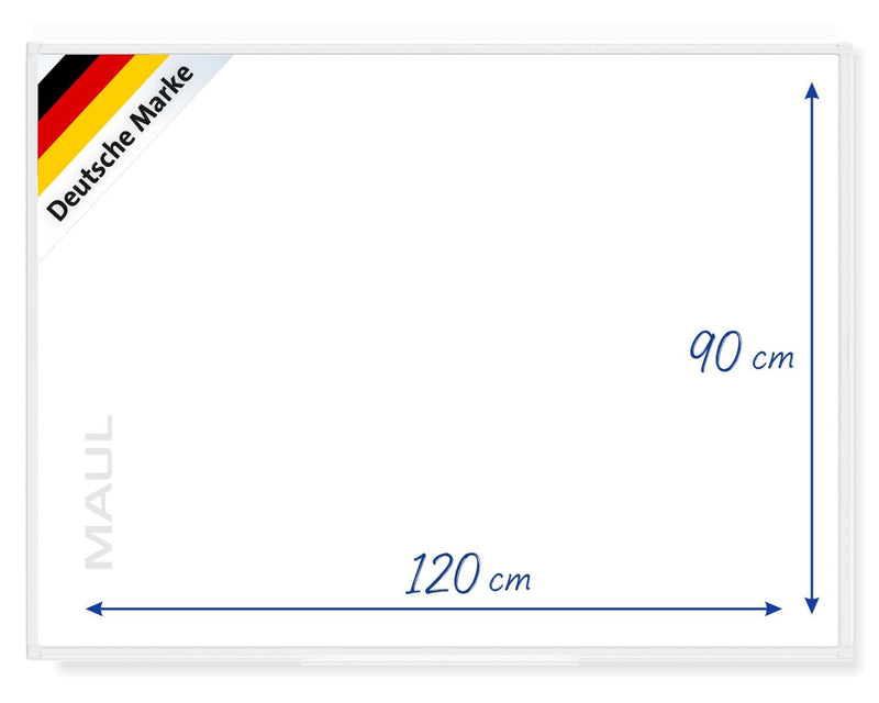 MAUL Whiteboard MAULprimo 90 x 120 cm | Magnettafel inkl. Ablageschale für Marker | Magnethaftend, beschriftbar und trocken abwischbar | Montage in Quer- und Hochformat | Weiß