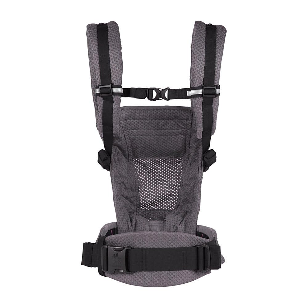 Ergobaby Adapt Babytrage für Neugeborene ab Geburt, 3-Positionen SoftFlex Mesh Ergonomische Babybauchtrage Rückentrage Baby-Tragetasche, Graphite Grey