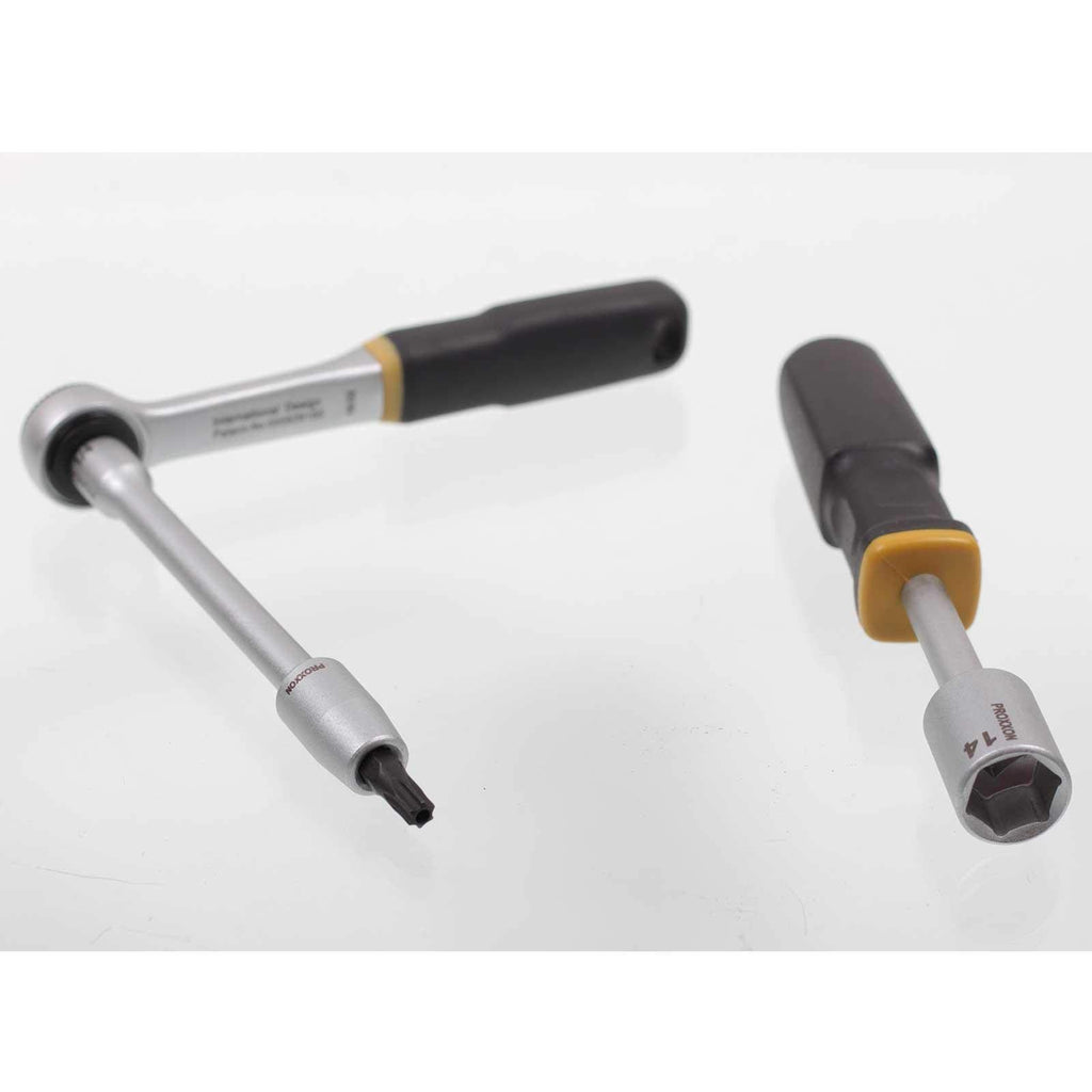 Proxxon Steckschlüsselsatz, Schraubersatz mit 1/4"-Umschaltratsche, Schraubendrehergriff und Magnethalter, 39-teiliges Werkzeug-Set mit Stahlkasten, 23070