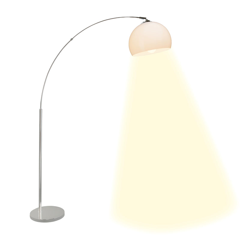 Brilliant Lampe Vessa Bogenstandleuchte 1, 7m chrom/weiß