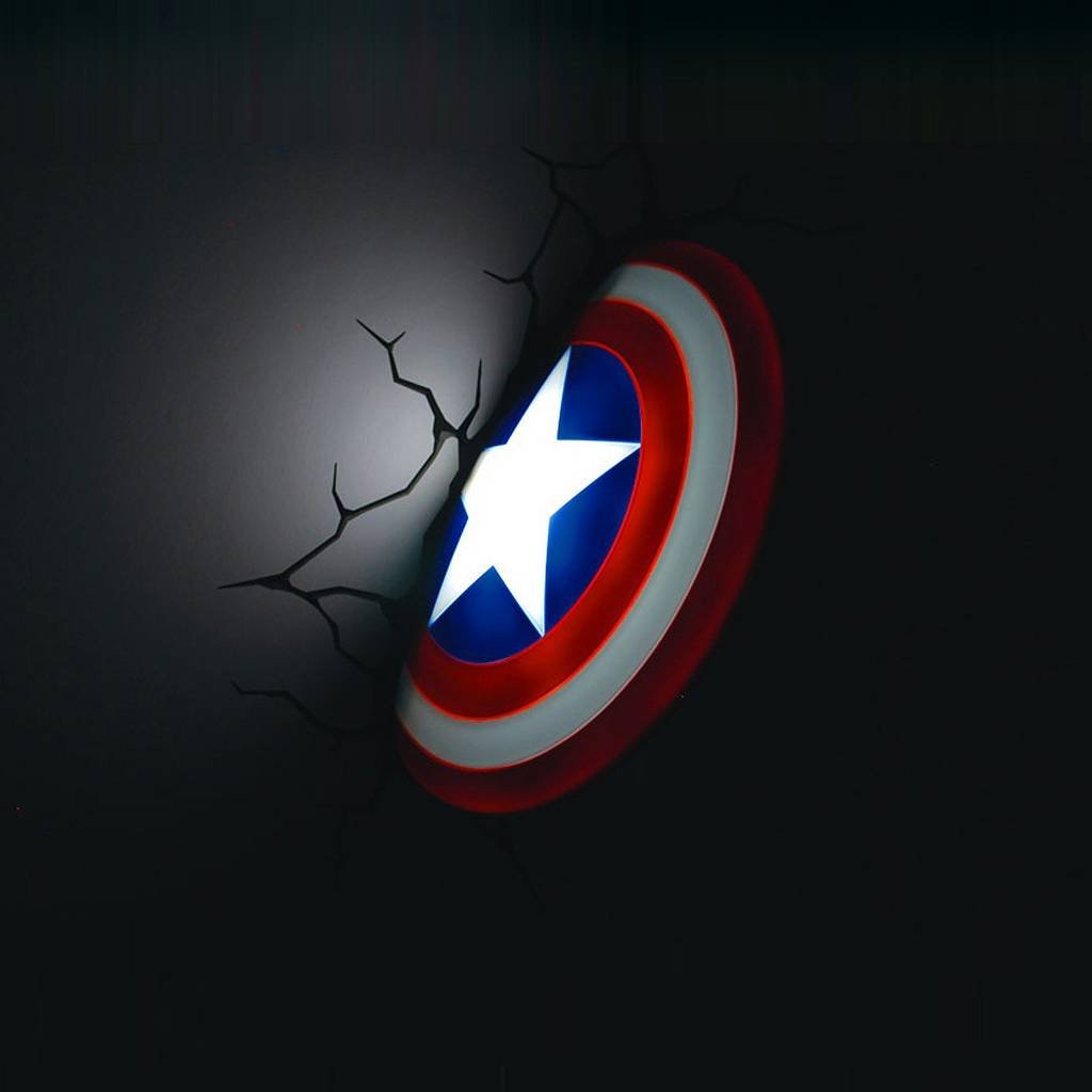 Light 816733002187 Wandleuchte Marvel Captain America-Schild von 3D FX, Rot, Weiß und Blau
