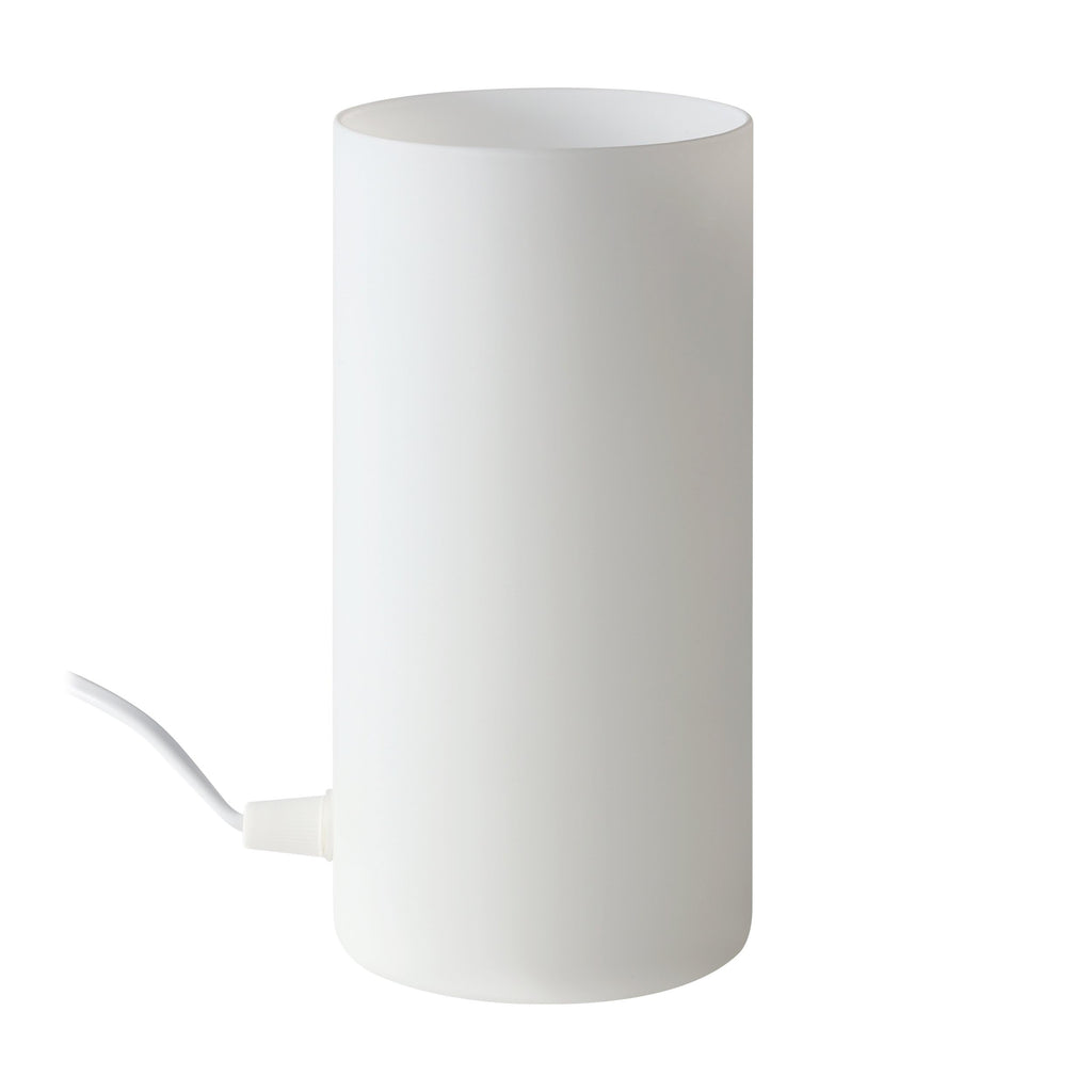 EGLO Tischlampe Geo, Tischleuchte minimalistisch, Nachttischlampe aus Opal-mattem Glas, Wohnzimmerlampe in Weiß, Lampe mit Schalter, E14 Fassung