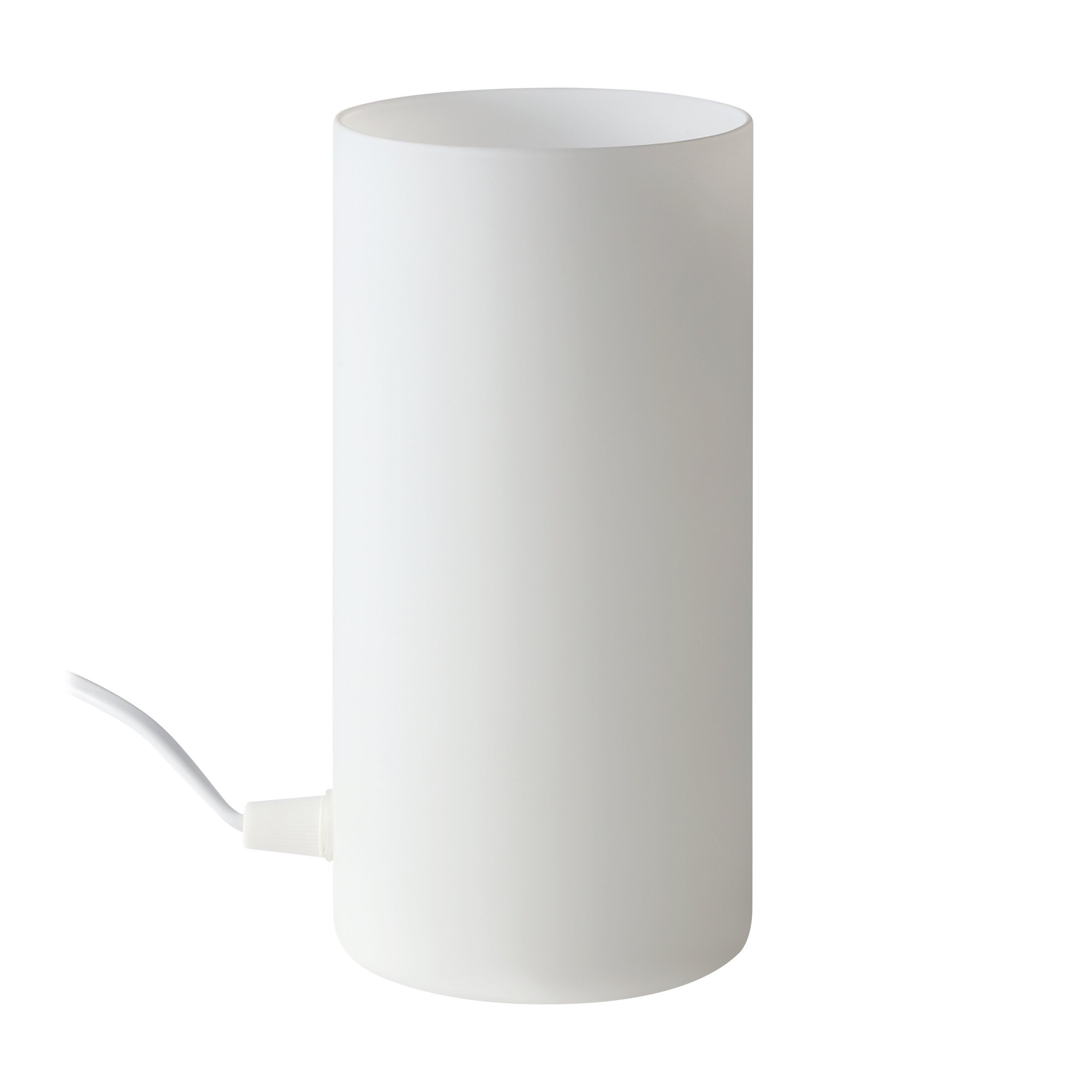 EGLO Tischlampe Geo, Tischleuchte minimalistisch, Nachttischlampe aus Opal-mattem Glas, Wohnzimmerlampe in Weiß, Lampe mit Schalter, E14 Fassung