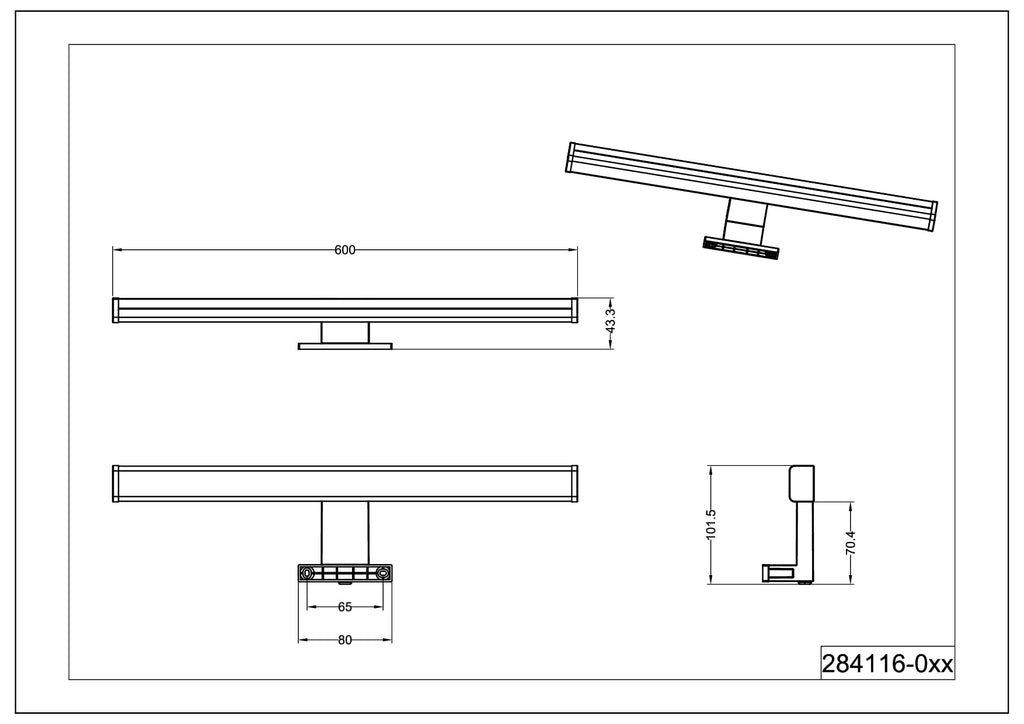 Trio Leuchten LED Bad Wandleuchte Lino 284116006, Kunststoff Chrom, inklusiv 11.5 Watt LED