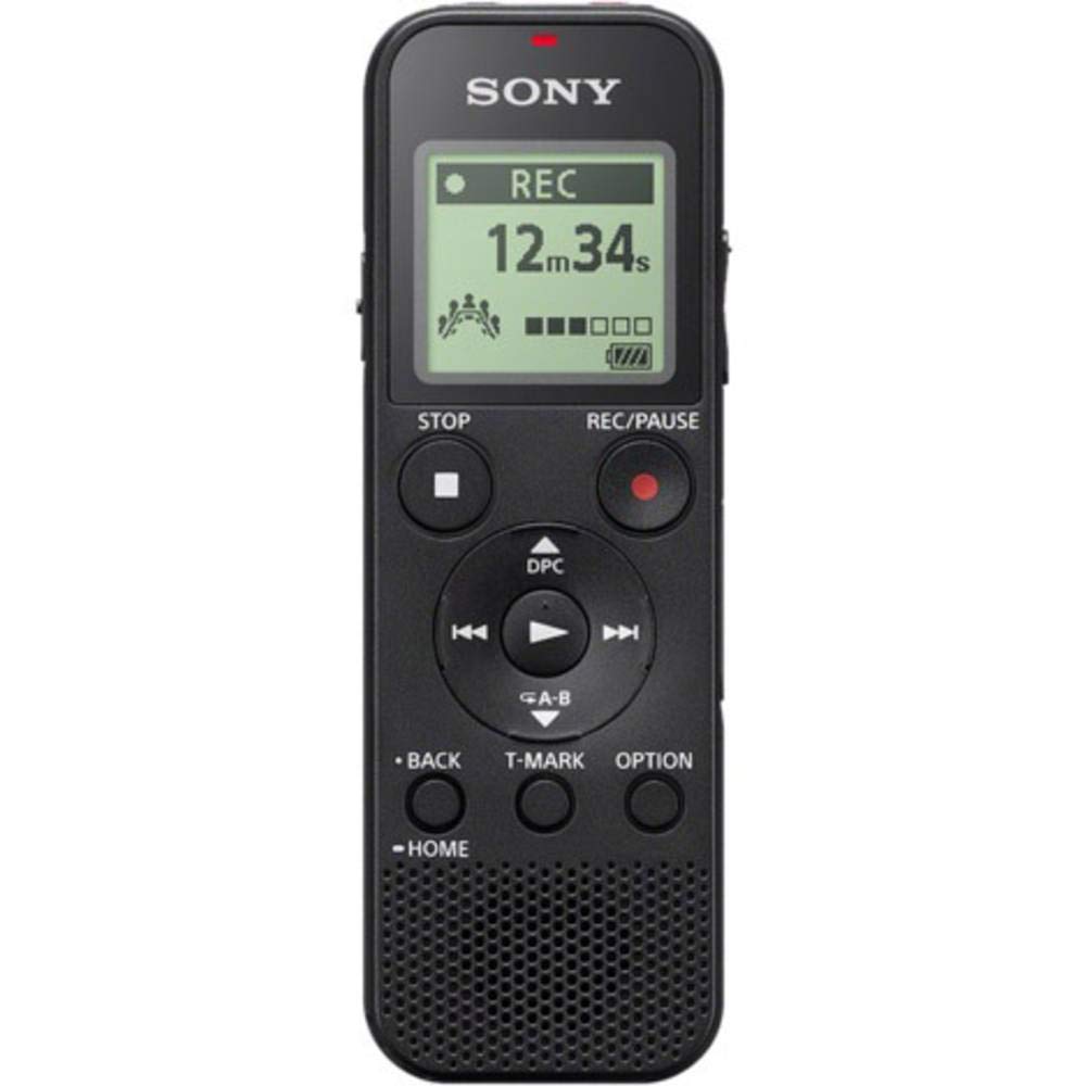 Sony ICD-PX370 Digitaler Mono Voice Recorder mit integriertem USB (Diktiergerät, MP3 Aufnahme, 57 Stunden Aufnahmezeit, 4GB Speicher, Optimized Voice Rec reduziert Umgebungsgeräusche) schwarz