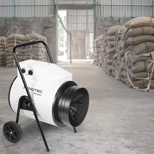 TROTEC Bauheizer TDS 120 R – Heizleistung 15 kW / 30 kW – Elektroheizer Luftmenge 1900 m³/h – Heizlüfter für große Räume