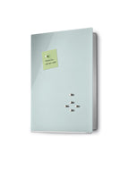 Blomus Schlüsselkasten -Velio- | Weiß | Glasmagnettafel mit 14 Schlüsselhaken | Größe 40 x 30 cm | Schlüsselbox aus Glas & Edelstahl