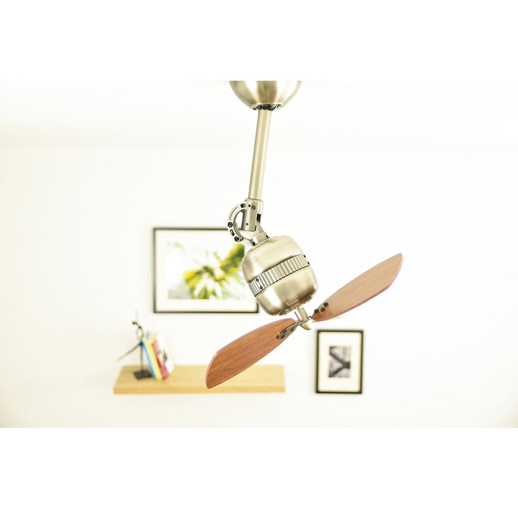 innovativer FN11156 Deckenventilator Toledo, Gehäusefarbe Zinn antik, Flügelfarbe Walnuß