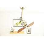 innovativer FN11156 Deckenventilator Toledo, Gehäusefarbe Zinn antik, Flügelfarbe Walnuß