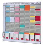 Nobo T-Karten Büro Planungsset, Wandmontage, Haftnotizen Set mit 7 Spalten & 24 Slots, Größe 2, inkl. T-Karten bunt & Indexspalte 2911080