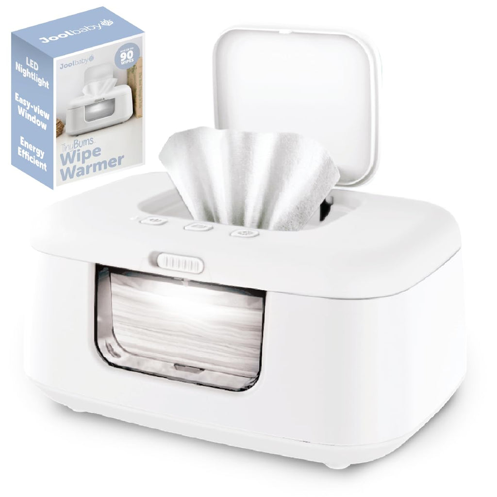 TinyBums Baby-Feuchttuchwärmer & Spender mit LED-Wechsellicht & Ein-/Aus-Schalter (Weiß) - Jool Baby