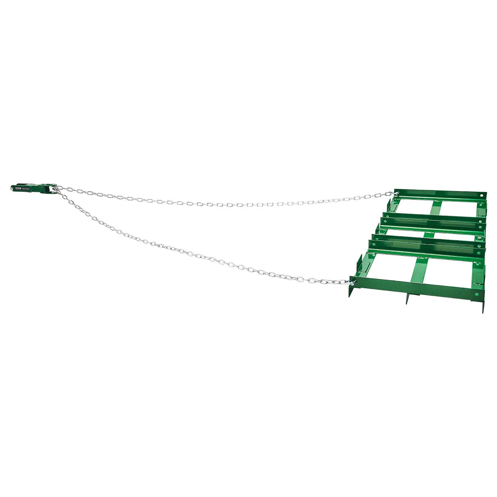 VEVOR Schleppegge, 1220x500x100 mm, Wiesenschleppe mit verstellbaren Stangen & 1830 mm Kette, Wiesenegge für Geländefahrzeuge, UTVs, Traktoren, Rasenmäher, Schleppwerkzeug zum Nivellieren des Rasens