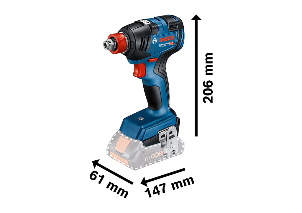Bosch Professional 18V System Akku Drehschlagschrauber GDX 18V-200 (max. Drehmoment 200 Nm, inkl. L-BOXX, ohne Akku/ Ladegerät)