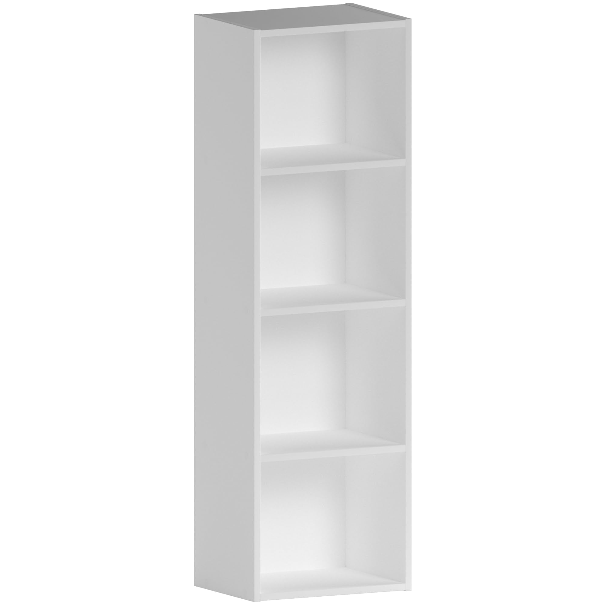 Vida Designs Oxford Bücherregal mit 4 Ebenen, würfelförmig, weiß, Holz-Regaleinheit für Büro, Wohnzimmermöbel