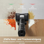 dreame H15 Pro Nass- und Trockensauger, GapFree AI DescendReach Roboterarm, dreifache Kantenabdeckung, 21.000 Pa Saugleistung, 0 Tangle, 100°C Bürstenwäsche, 5min 90°C Trocknung, 180° Lie-Flat