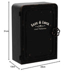 Kare Design Schlüsselkasten Safe, Schwarz, Schrank, Vintage Safe, mit 6 Haken, Stahl, Klein, 31x24x13 cm (H/B/T)