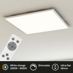 BRILONER - LED Deckenlampe mit Fernbedienung, flach, einstellbar von warmweiß bis kaltweiß, Lampe, Deckenleuchte, Wohnzimmerlampe, LED Panel, Schlafzimmerlampe, 59,5x59,5x6,5 cm, Weiß