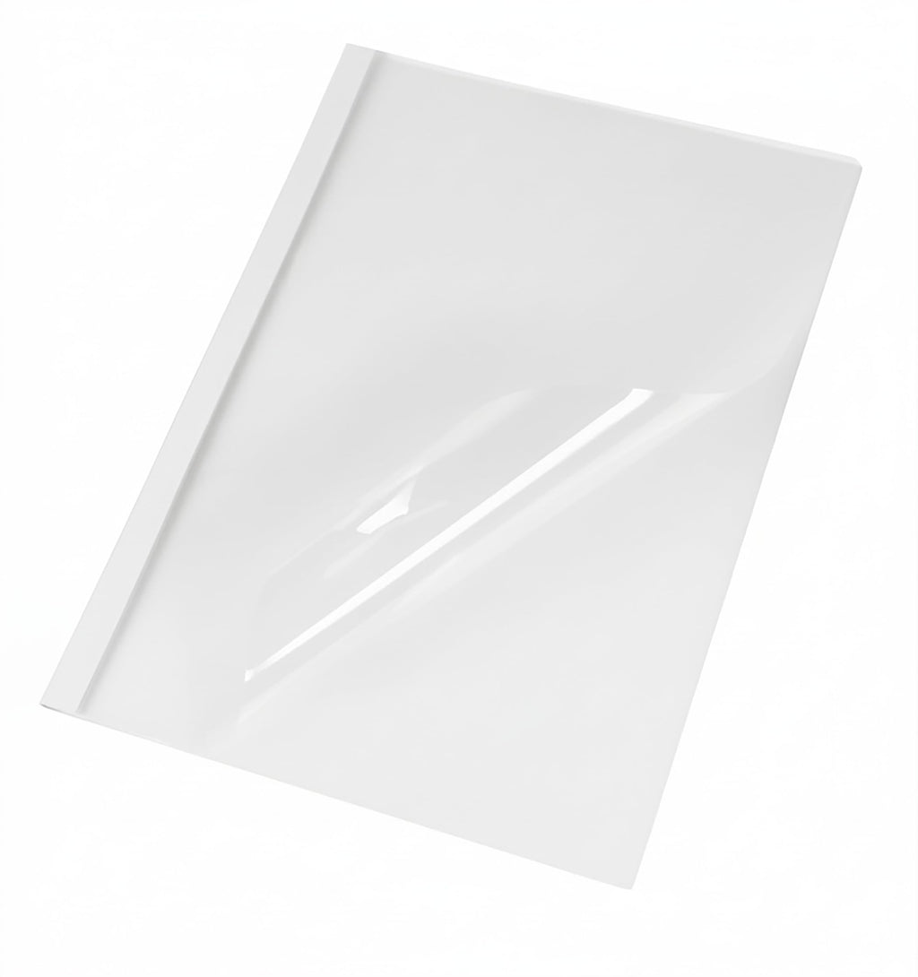 Pavo - Thermobindemappe A4 - 1.5 mm - Kapazität : 1-15 Blatt - Transparent/weiß - 100 Stück