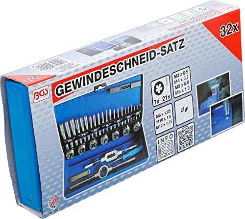 BGS 901 | Gewindeschneid-Satz | 32-tlg. | M3 - M12 | metrisch | inkl. Metallkassette