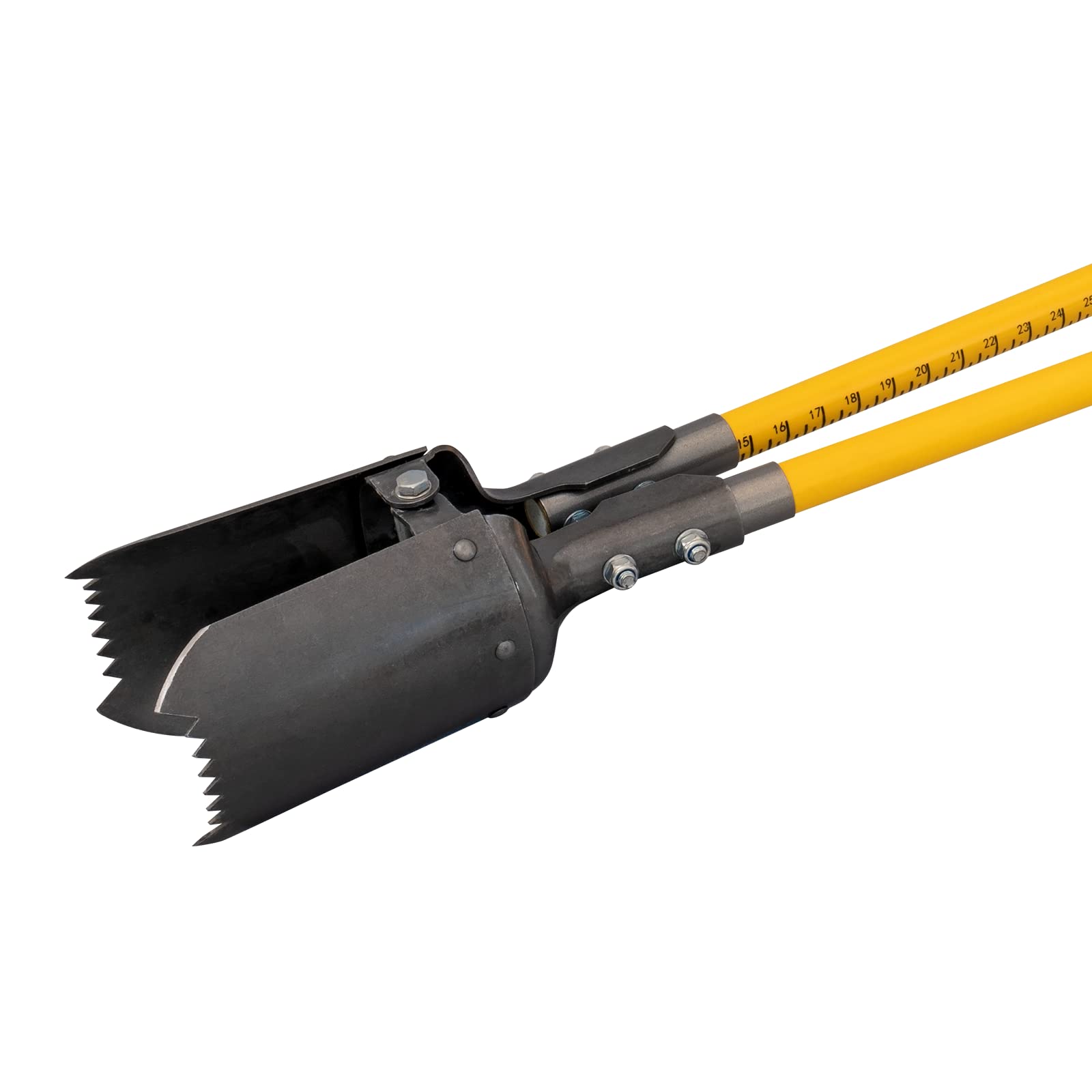 Roughneck Sharp-Edge Pfostenlochspaten – Stabiler Fiberglasgriff mit gezackten Stahlklingen und Tiefenmesser für Zaun-, Landschafts- und Erdarbeiten – 1,46 m (57½ Zoll)