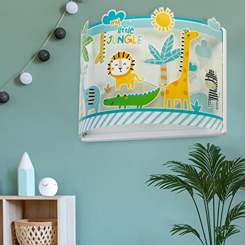 Dalber kinder Wandlampe, Kinderlampe Wandleuchte kinderzimmer tiere Dschungel My Little Jungle Löwen Elefanten Giraffen Krokodil, 76118, E27