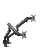 ICY BOX Monitor Halterung für 2 Monitore bis 32 Zoll (bis 8kg, VESA 75x75/100x100), Monitorständer aus Stahl, Schwenk-& Neigbar, Befestigung auf Tischplatte/Tischkante, IB-MS314-T