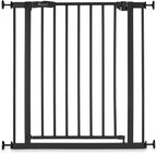 hauck Open N Stop 2, Schwarz - Kinderschutzgitter Hundegitter, Verstellbare Breite 75-80 cm, 77 cm Hoch, Beidseitige Einhand Öffnung, ohne Bohren, für Innen