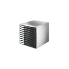 Leitz Post-Set mit 5 Schubladen, Schubladenset zur Aufbewahrung von Dokumenten und Büromaterialien, Schwarz, 52800095