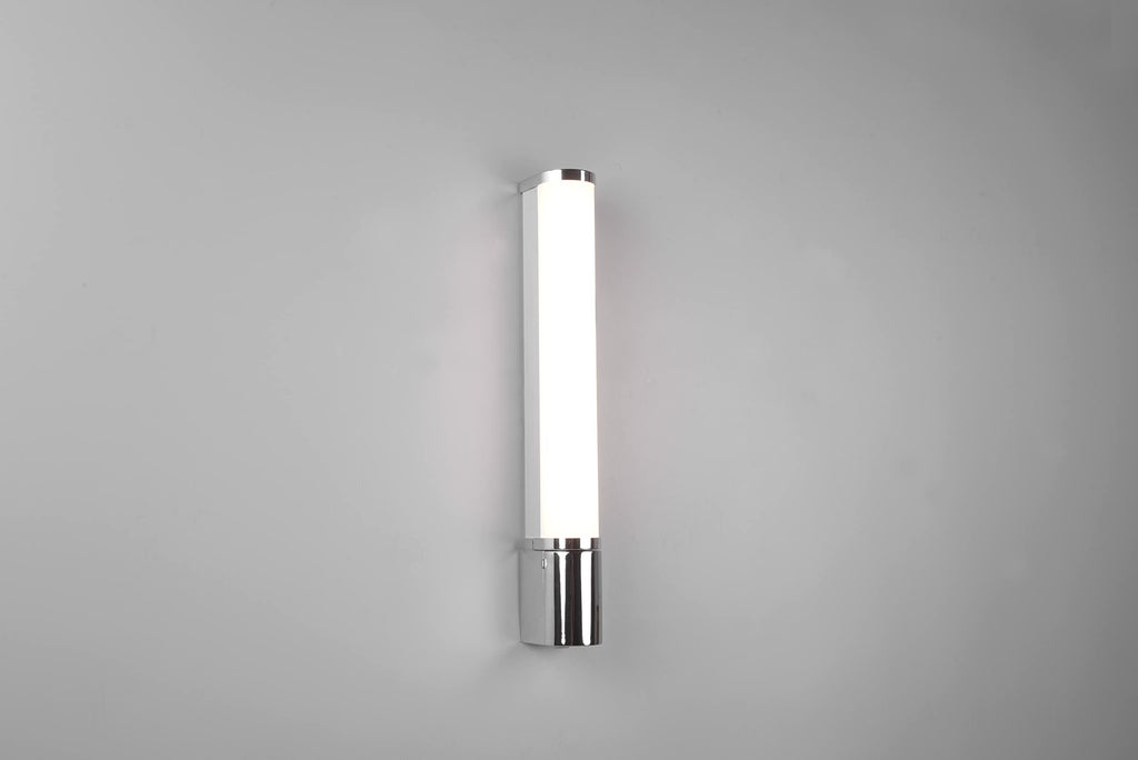 Trio Leuchten LED Bad Wandleuchte Piera 284074206, Kunststoff chromfarbig, inklusiv 8 Watt LED, Schalter, Steckdose, Chrom