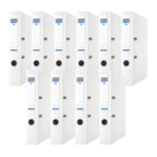 DONAU Premium Ordner Schmal 10er Pack/DIN A4 / 5 cm / 10 Stück/Weiße/Kunststoffbezug PP/Carton Papier Schlitzordner Büroordner Aktenordner Ringordner/Grünen Punkt