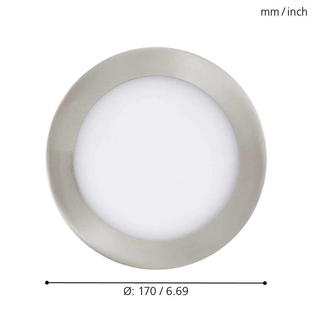 EGLO connect LED Einbauleuchte Fueva-C, Smart Home Einbaulampe, Metall in Silber und Kunststoff in Weiß, Ø 17 cm, dimmbar, Weißtöne und Farben einstellbar