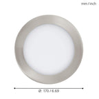 EGLO connect LED Einbauleuchte Fueva-C, Smart Home Einbaulampe, Metall in Silber und Kunststoff in Weiß, Ø 17 cm, dimmbar, Weißtöne und Farben einstellbar