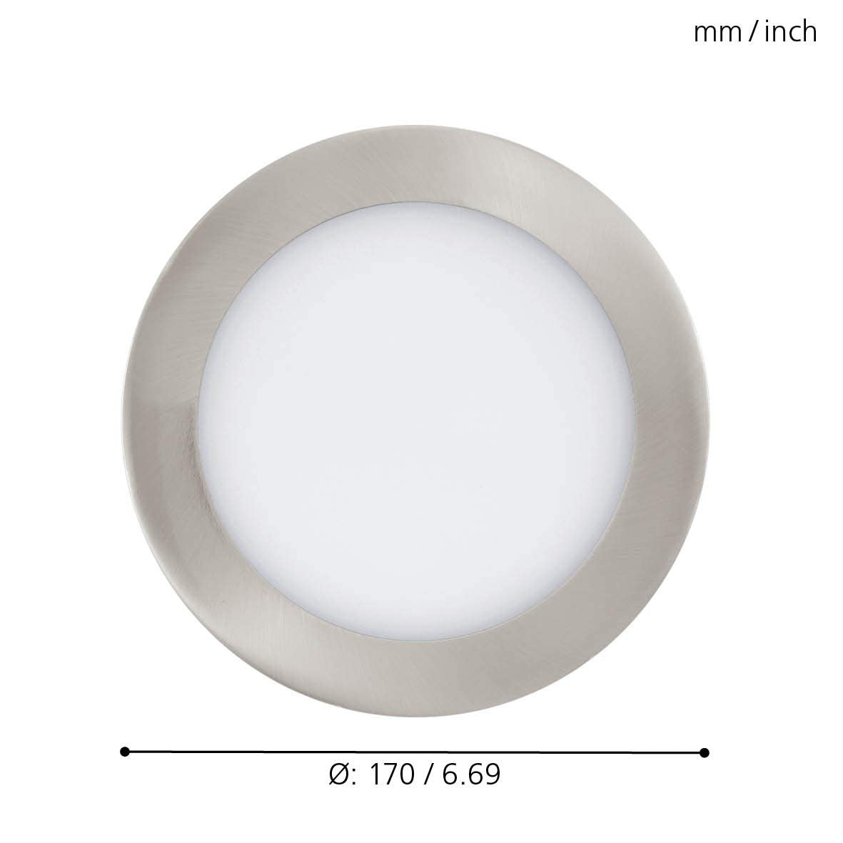 EGLO connect LED Einbauleuchte Fueva-C, Smart Home Einbaulampe, Metall in Silber und Kunststoff in Weiß, Ø 17 cm, dimmbar, Weißtöne und Farben einstellbar