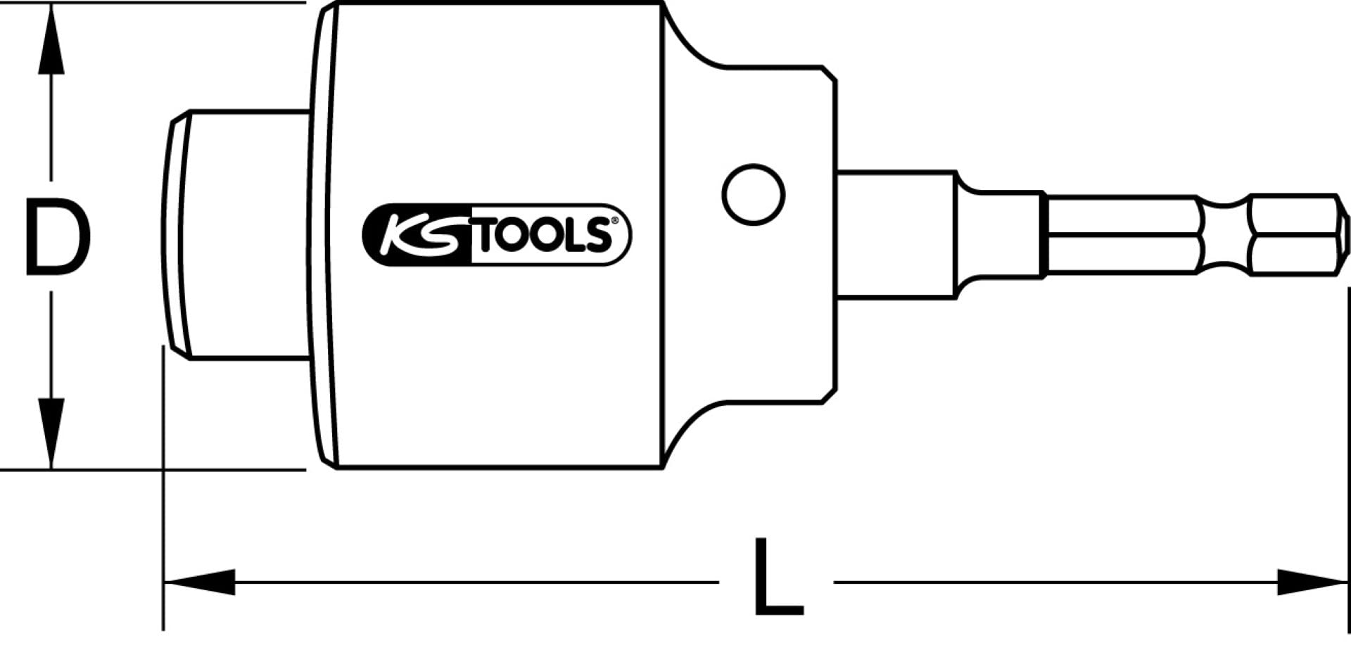 KS Tools 116.2037 1/2" Hahnverlängerungsfräser, 1/4"-6-kant-Aufnahme