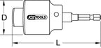 KS Tools 116.2037 1/2" Hahnverlängerungsfräser, 1/4"-6-kant-Aufnahme
