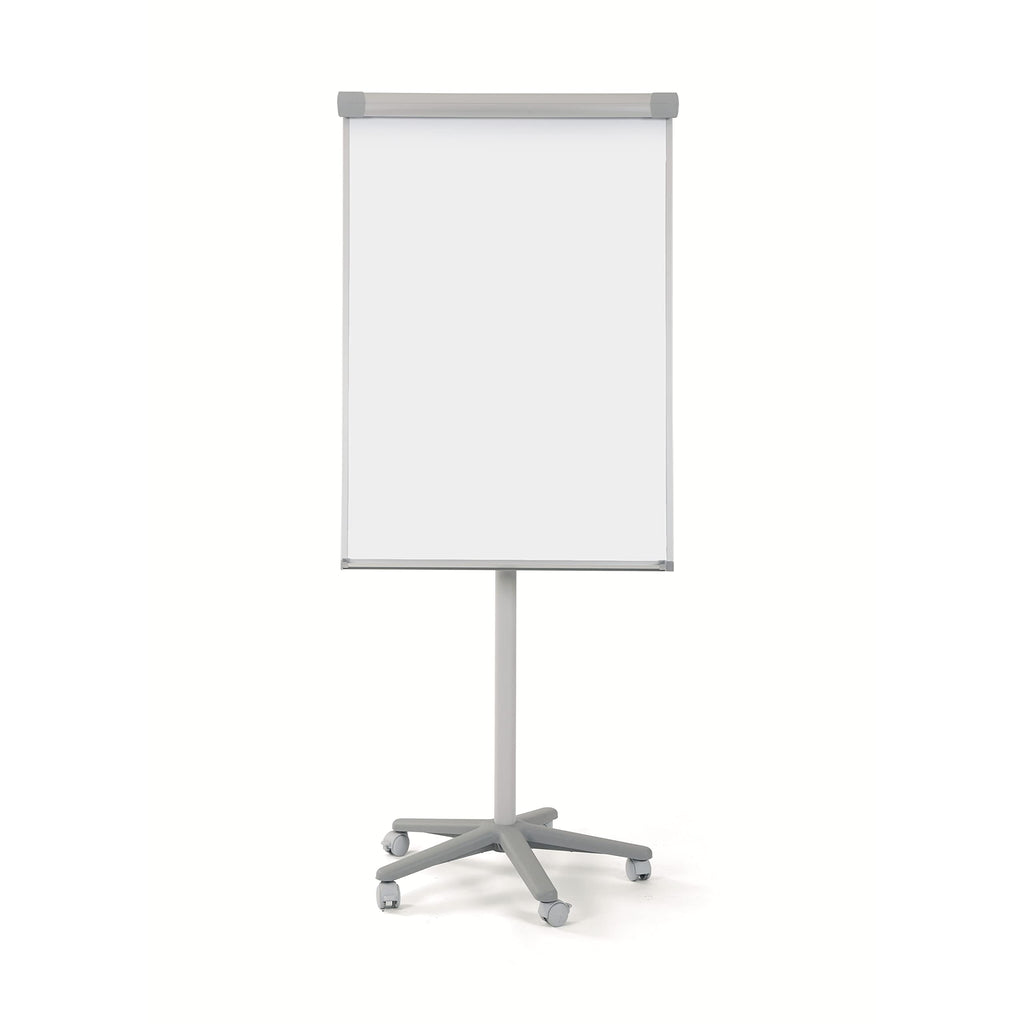 Bi-Office Mobiles Flipchart Smart, mit 5 Rollen, Magnetisch, Aluminiumrahmen, Tafelgröße 70 x 100 cm, Gesamthöhe 180 cm,Grau,