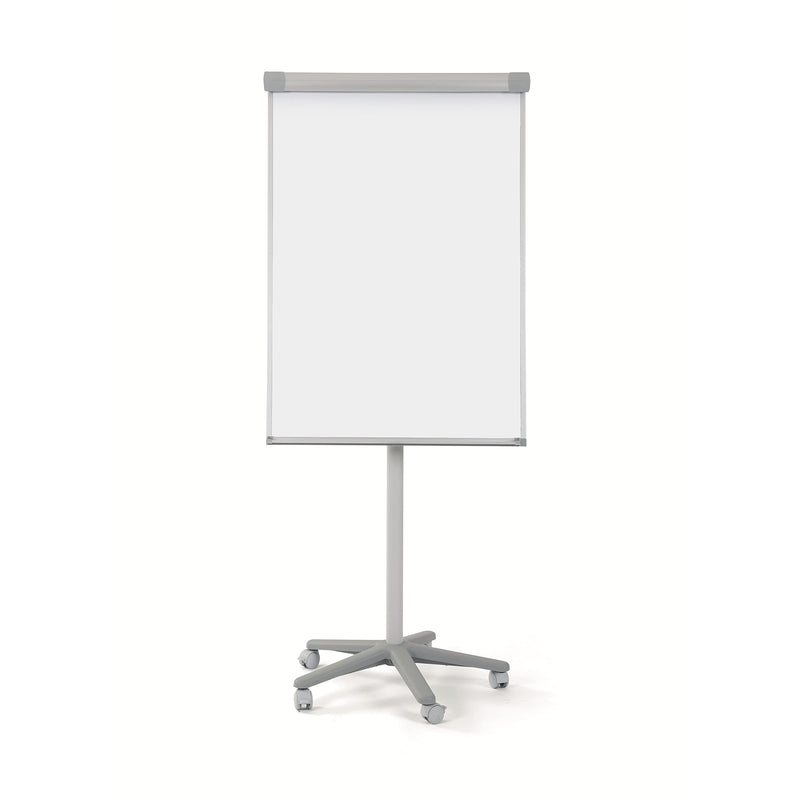 Bi-Office Mobiles Flipchart Smart, mit 5 Rollen, Magnetisch, Aluminiumrahmen, Tafelgröße 70 x 100 cm, Gesamthöhe 180 cm,Grau,