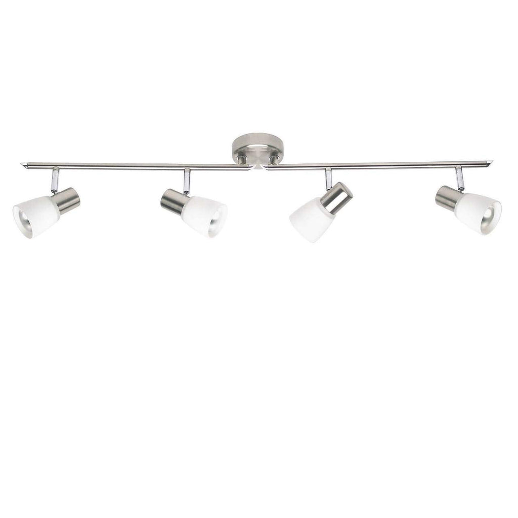 Brilliant Lampe Luca Spotrohr 4flg eisen/chrom/weiß | 4x R50, E14, 40W, geeignet für Reflektorlampen (nicht enthalten) | Arme drehbar/Köpfe schwenkbar