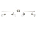 Brilliant Lampe Luca Spotrohr 4flg eisen/chrom/weiß | 4x R50, E14, 40W, geeignet für Reflektorlampen (nicht enthalten) | Arme drehbar/Köpfe schwenkbar