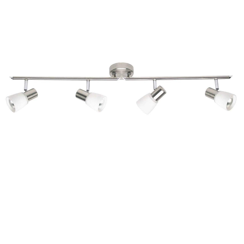 Brilliant Lampe Luca Spotrohr 4flg eisen/chrom/weiß | 4x R50, E14, 40W, geeignet für Reflektorlampen (nicht enthalten) | Arme drehbar/Köpfe schwenkbar