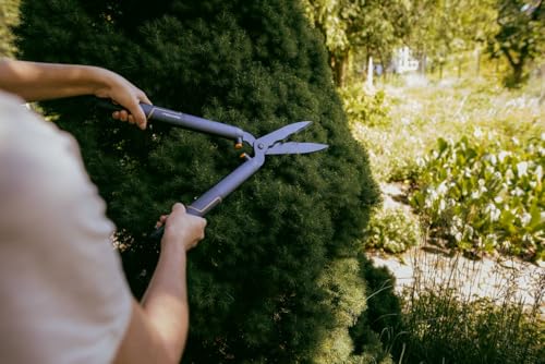 Fiskars SingleStep Heckenschere, Mit Wellenschliff, Hochwertige Stahl-Klingen, Länge 60 cm, Mattschwarz, HS22, 1001433